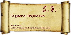 Sigmond Hajnalka névjegykártya